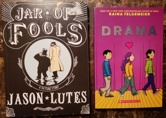 Two books by Jason Lutes and Raina Telgemeier.