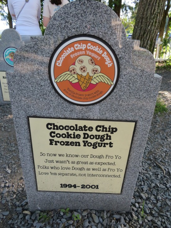 "Chocolate Chip Cookie Dough Frozen Yogurt" ice cream tombstone