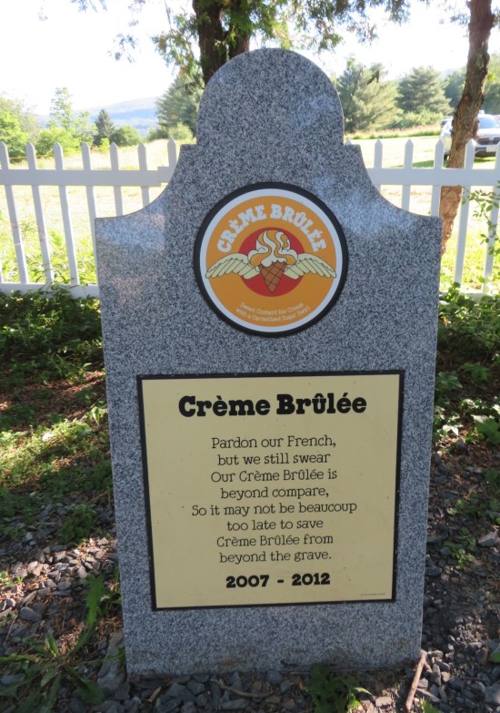 Creme Brulee ice cream tombstone