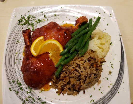 Fancy food plate per caption