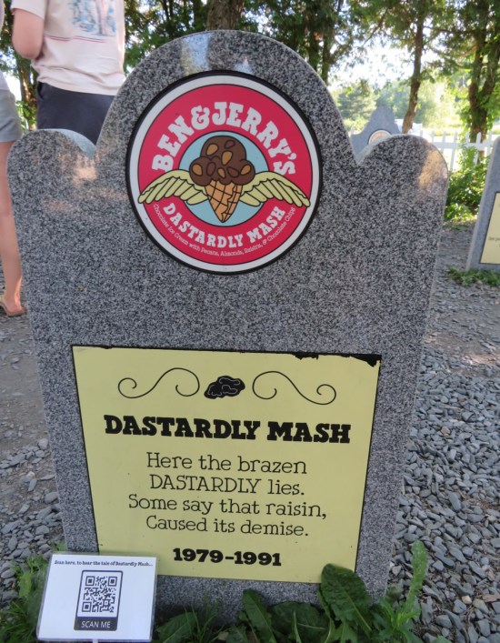 "Dastardly Mash" ice cream tombstone