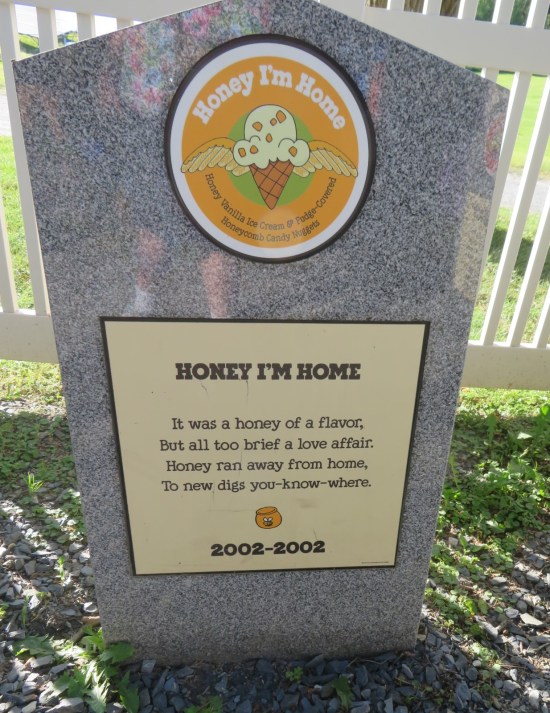 "Honey I'm Home" ice cream tombstone
