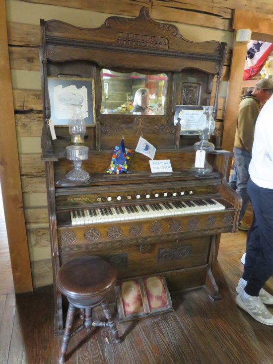 An old upright piano.
