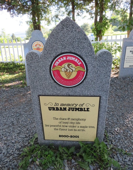 "Urban Jumble" ice cream tombstone
