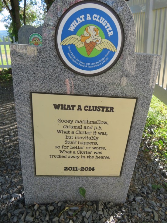 "What a Cluster" ice cream tombstone