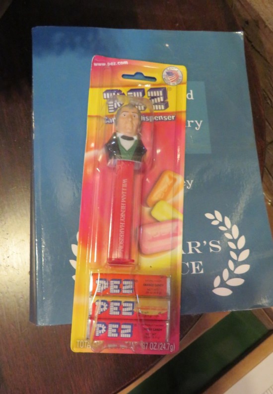A William Henry Harrison Pez Dispenser still in the original package.