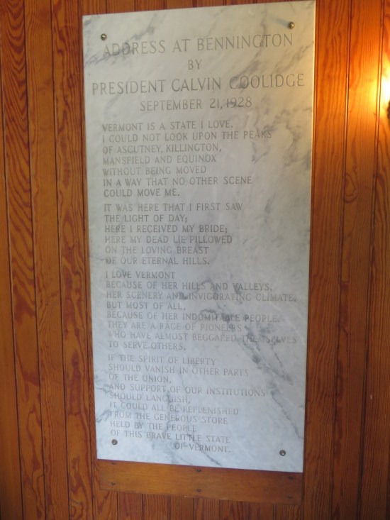 A long address engraved on a big white plaque. It's really long.