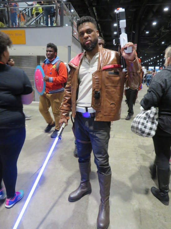 cosplay: Finn from the Star Wars sequels.