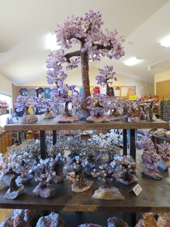 Tiny trees made from cheap gemstones for sale.