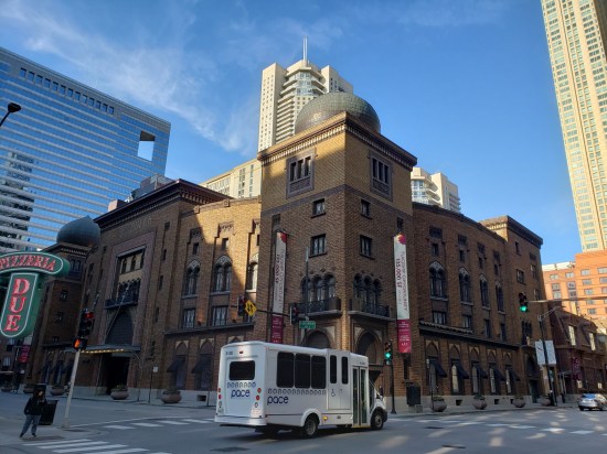 The massive Medinah Temple, sitting downtown with FOR SALE signs all over it.