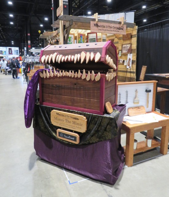 A monster shaped like a treasure chest, with tongue and fangs.