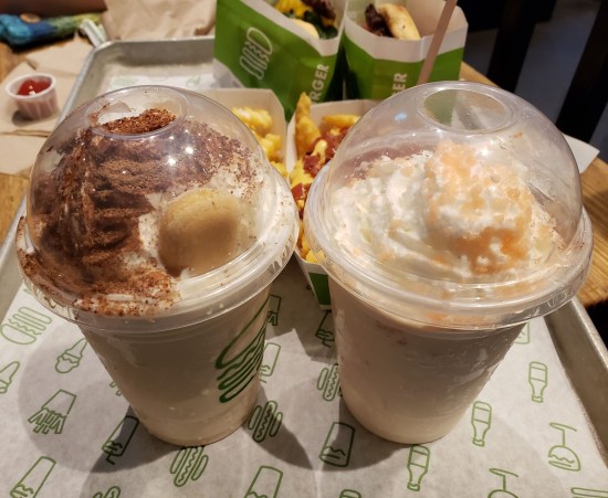 two fancy shakes, named in caption.