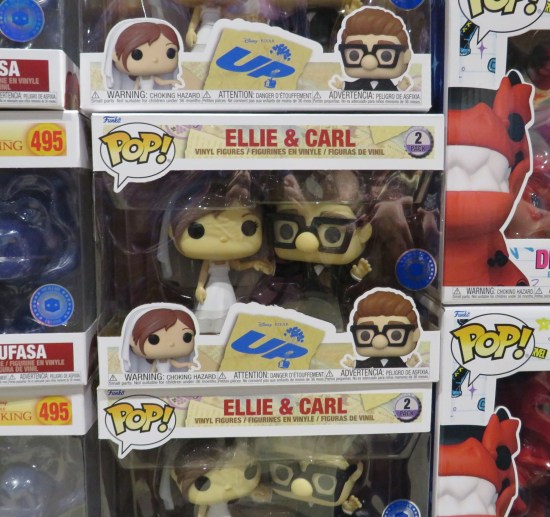 Funko Pop dolls based on the married couple at the beginning of Pixar's "Up".