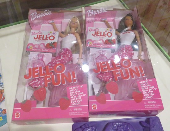 Two old "Jell-O Fun Barbie" sets, mint in box with dolls, Jell-O packets, and pink molds.