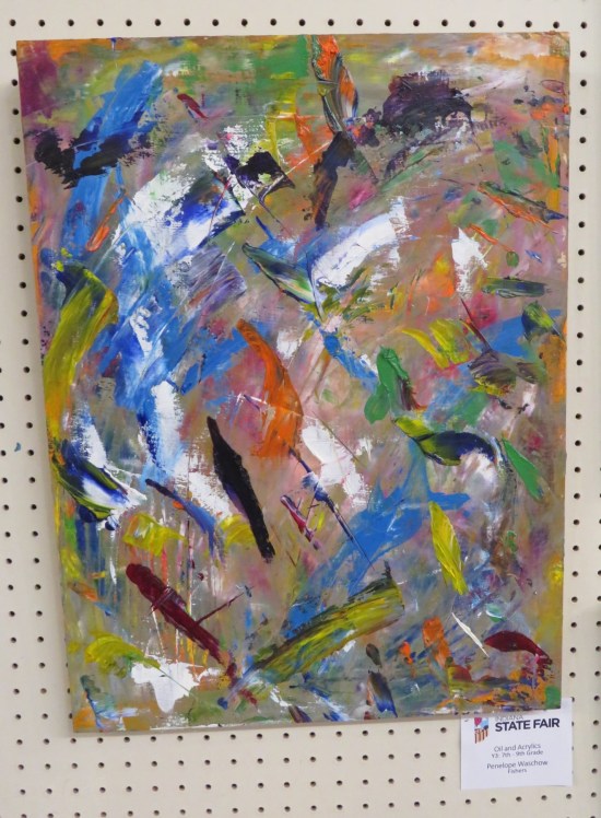 abstract painting, lots of swirls and scrapes in multiple pigments