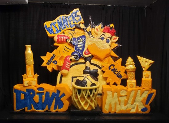 Cheese sculpture! Refer to caption.