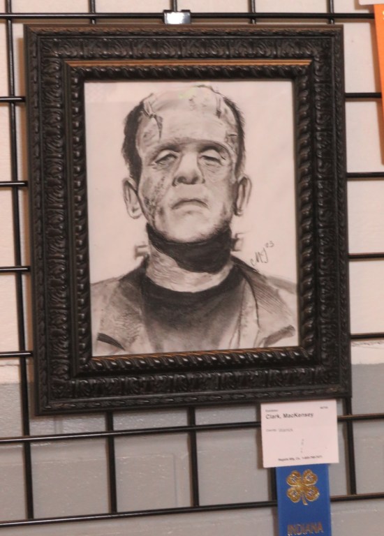 Drawing: Frankenstein's monster's head.