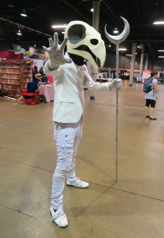 Khonshu with giant bird-skull helmet and Egyptian staff