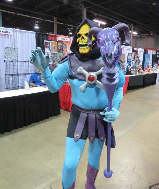 Skeletor with his purple evil staff.