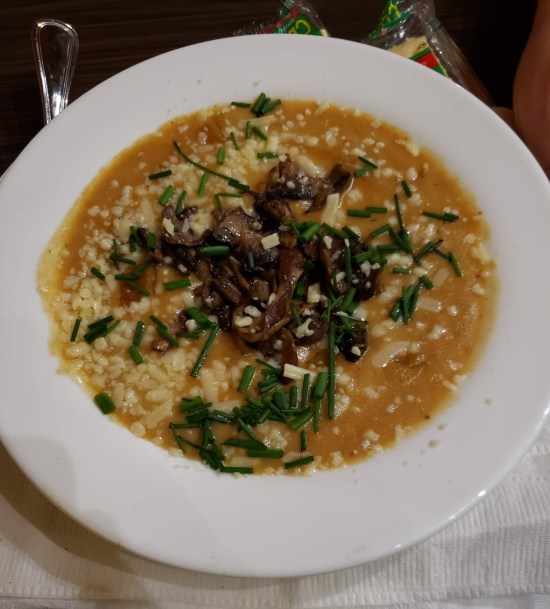 A bowl of the best mushroom soup ever.