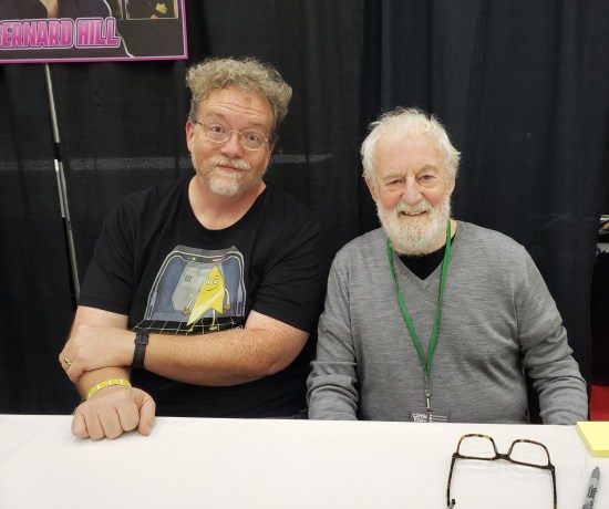 Me and Bernard Hill, whose glasses are on the table.
