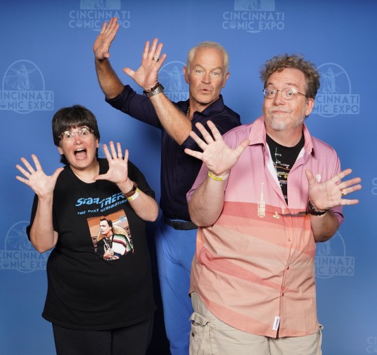 Us doing jazz hands with Neal McDonough!