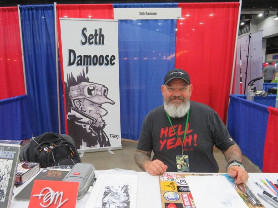 Seth Damoose at his table.