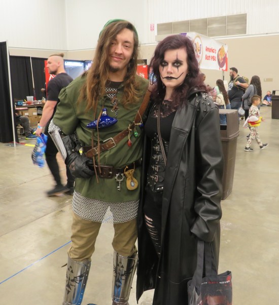 cosplayers: Link from The Legend of Zelda and Jim O'Barr's The Crow.