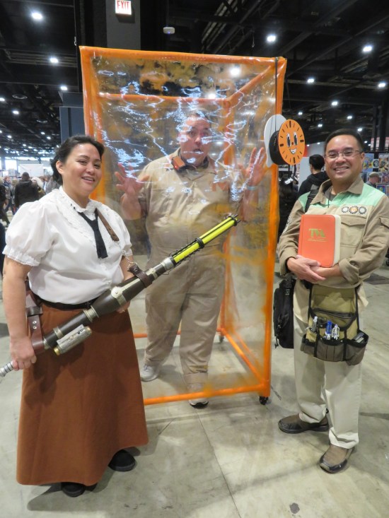 Man trapped in an orange plastic cube, 