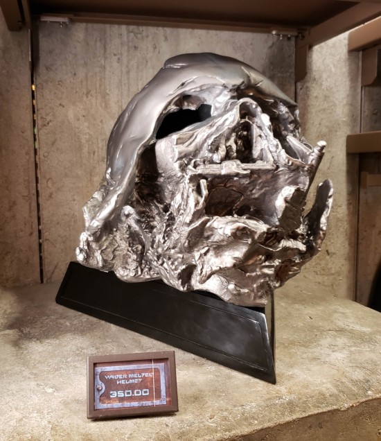 Vader melted helmet for sale, $350.00.