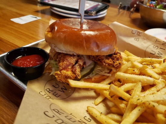 A chicken sandwich and fries, arguably too pedestrian to post, but yummy.