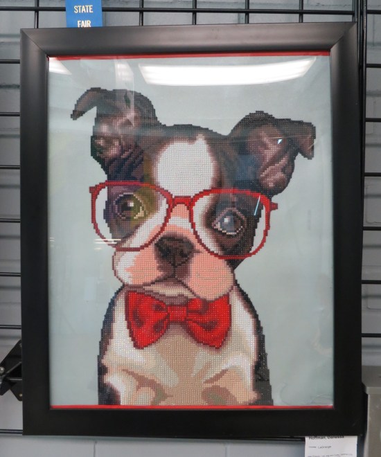 Bulldog with glasses.