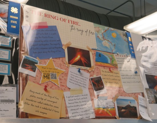 Poster about volcanoes titles "The Ring of Fire, the Ring of Fire".