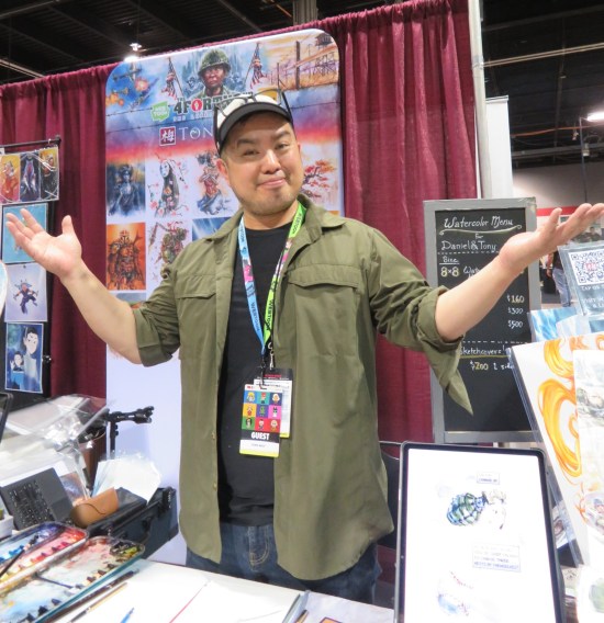 Tony Moy at his Artists Alley booth.