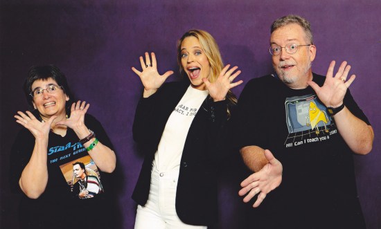 Us doing jazz hands with Jeri Ryan!