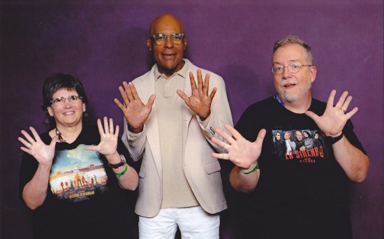 Us doing jazz hands with Michael Dorn!