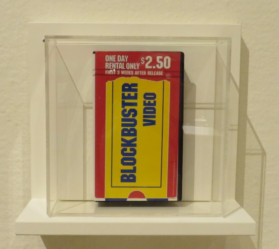 A Blockbuster Video case for a VHS rental tape with a $2.50 price tag.
