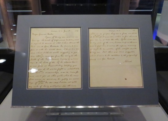 Two-page letter actually written by Lincoln and signed at the end, dated June 1863.