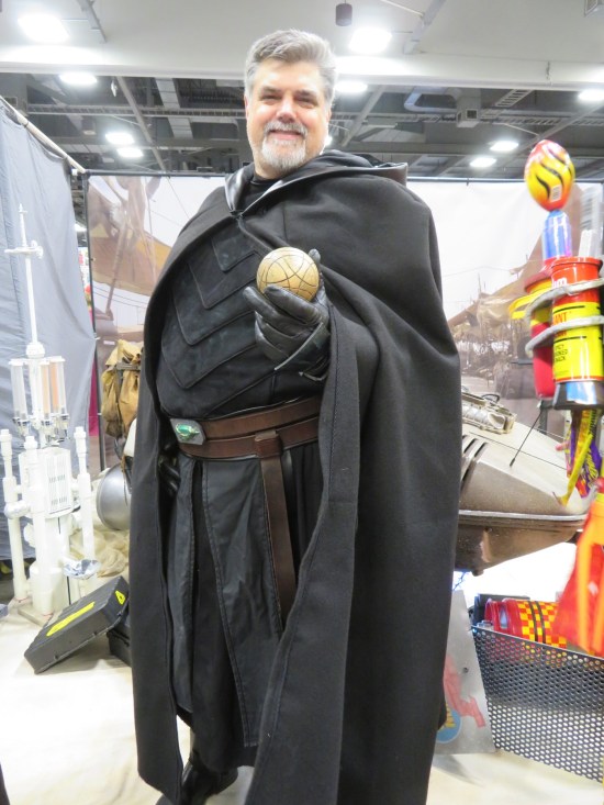 costume: Baylan Skoll with a toy puzzle ball repurposed into the spherical MacGuffin from "Ahsoka" season 1.