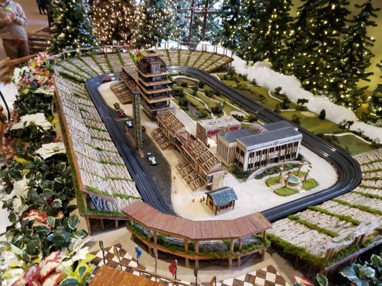 Intricate wood model of the Indy 500 racetrack