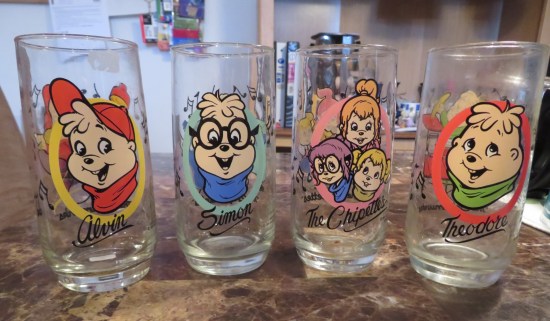 Four Alvin and the Chipmunks glasses - one for each of the boys and then the girls have to share the last one because sexism in consumer demand.