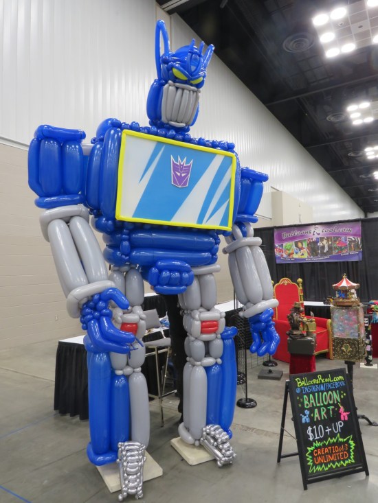 Soundwave from the Transformers, made of balloons and standing several feet tall.