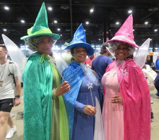 Costumes of the three Sleeping Beauty fairies.