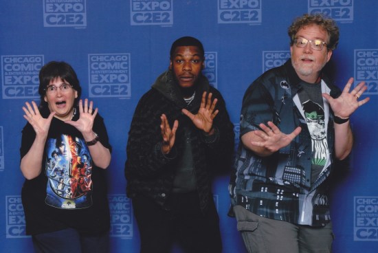 Us doing jazz hands with John Boyega!