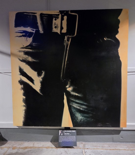 Photo of probably the top half of Mick Jagger's jeans.