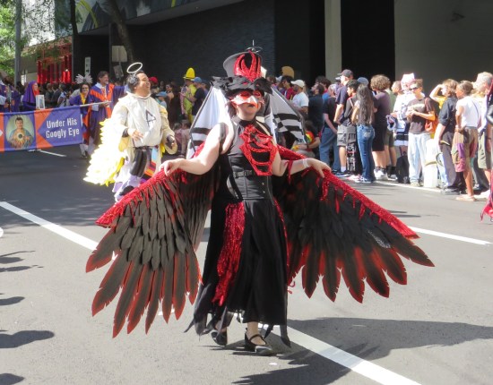 black and red eagle magician