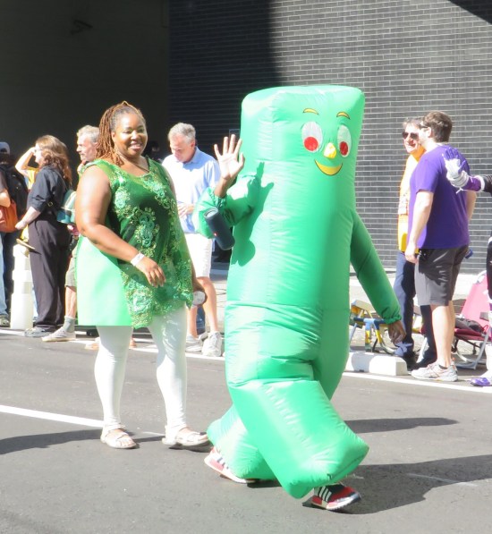 inflatable Gumby costume