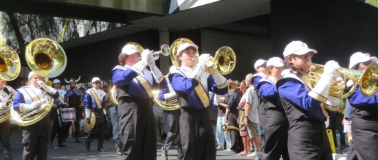 Lakeside High School Viking Band brass section.