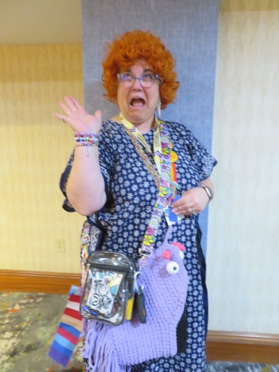 Mrs. Roper cosplayer probably yelling "STANLEY!"