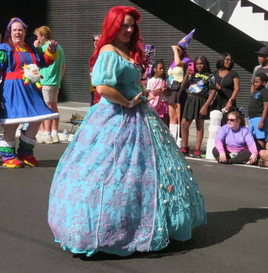 Princess Ariel cosplayer in her wedding dress.